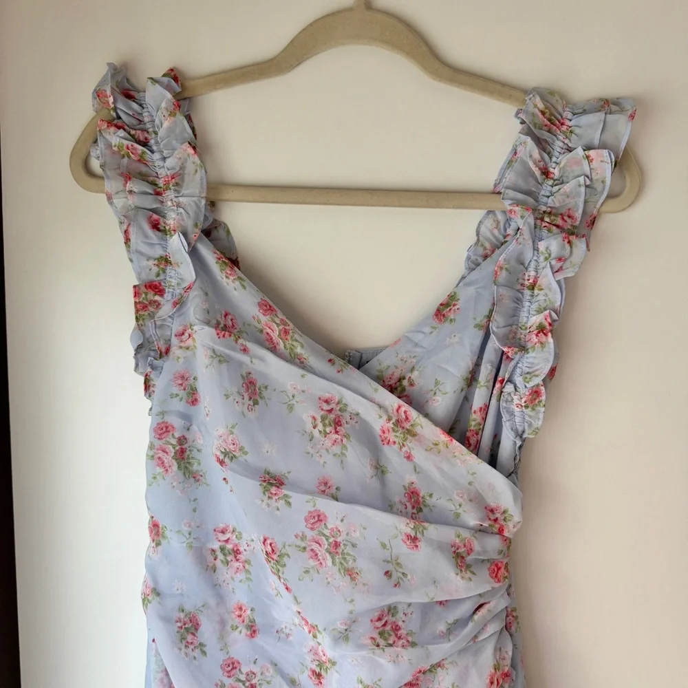 NWT | Abercrombie & Fitch Floral High Low Maxi Dress XS Tall Wedding Guest